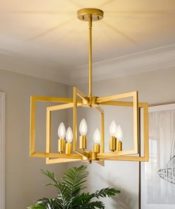 Candil moderno dorado para comedor, estilo industrial