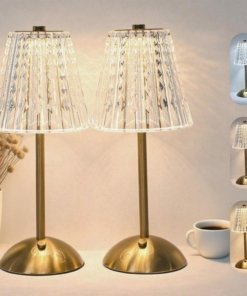 Paquete de 2 lámparas de mesa de cristal retro