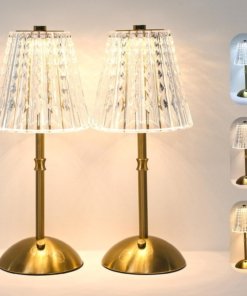 Paquete de 2 lámparas de mesa táctiles inalámbricas vintage