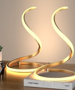 Juego de 2 lámparas de mesa LED doradas