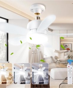 Ventilador con luz LED para socket, blanco