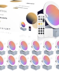 Paquete de 12 luces empotrables inteligentes RGB de 15 cm