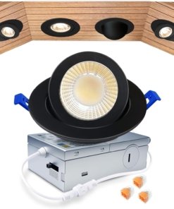 Luz LED empotrable dirigible de 8 cm, negra