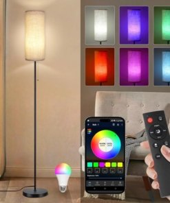 Lámpara de pie moderna de 3 luces para sala, gris