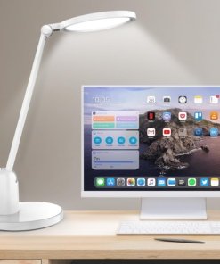Lámpara de escritorio para home office con base, blanca