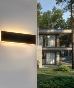 Aplique de pared LED largo para exterior, 20 cm
