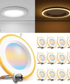 Paquete de 12 luces LED empotrables, 5 tonos de luz