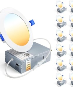 Paquete de 12 luces LED empotrables de 10 cm, 5 tonos, modelo B