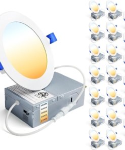 Paquete de 20 luces LED empotrables de 10 cm, 5 tonos