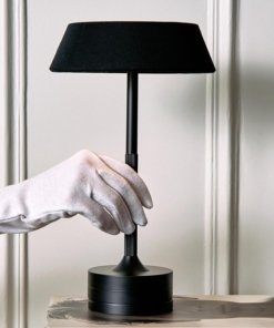 Lámpara de mesa LED inalámbrica recargable, negra