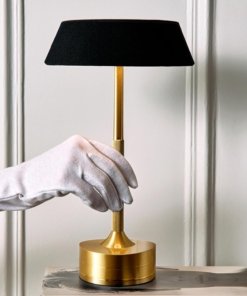 Lámpara de mesa LED inalámbrica recargable, negra aluminio