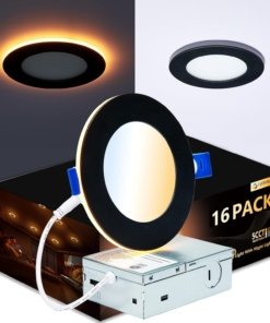 Paquete de 16 luces empotrables de 10 cm, negras