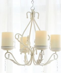 Candil 3 en 1 convertible en aplique de pared, blanco, 4 luces