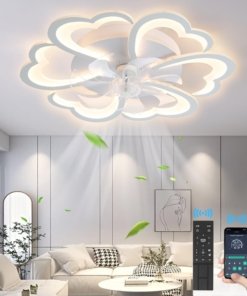Ventilador de techo inteligente de 69 cm con luz, blanco