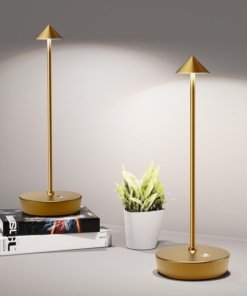 Juego de 2 lámparas de mesa recargables, bronce, modelo B