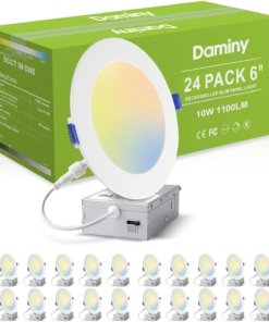 Paquete de 24 luces LED empotrables de 15 cm, blancas