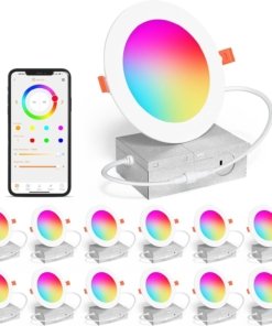 Paquete de 12 luces empotrables inteligentes RGB de 10 cm