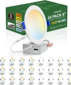 Paquete de 24 luces LED empotrables ultradelgadas, 5 tonos