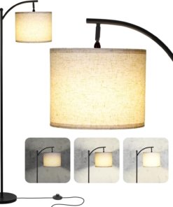 Lámpara de pie moderna ajustable con 3 tonos, beige