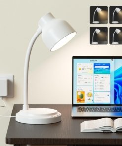 Lámpara de escritorio LED nórdica para oficina, blanca