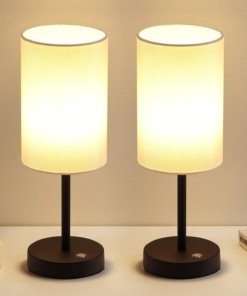 Lámpara de mesa inalámbrica sencilla, beige