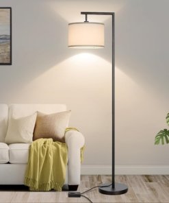 Lámpara de pie regulable para sala, negra