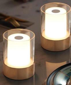 Paquete de 2 mini lámparas de mesa para comedor de 10 cm, blancas