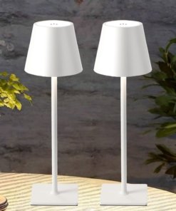 Juego de 2 lámparas de mesa blancas recargables
