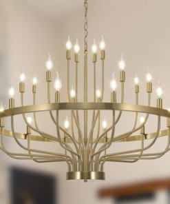 Candil grande dorado de 24 luces