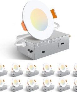 Paquete de 12 luces LED empotrables ultradelgadas de 8 cm