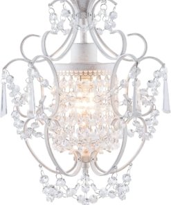 Mini candil de cristal moderno, blanco y dorado