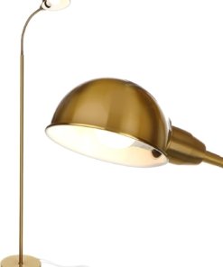 Lámpara de pie LED de esquina tipo poste, dorada