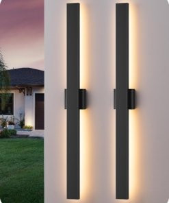 Paquete de 2 lámparas de pared para exterior, negras