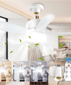 Ventilador con luz para socket con control remoto y extensor