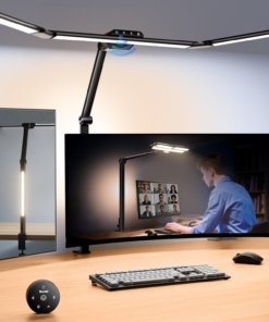 Lámpara de escritorio de 83 cm para oficina, negra