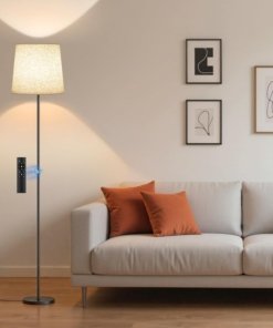 Lámpara de pie con pantalla de lino, beige