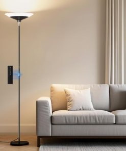 Lámpara de pie LED tipo antorcha de 183 cm, negra