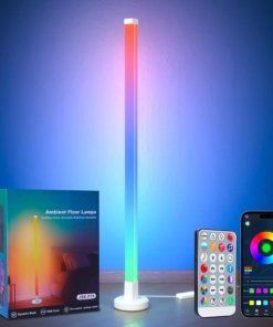 Lámpara de pie RGB de esquina inteligente, blanca