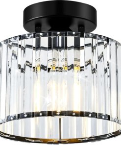 Lámpara de techo semiempotrada de cristal negro