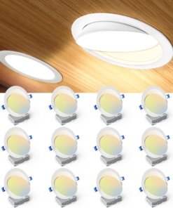 Paquete de 12 luces LED empotrables de 15 cm, 5 tonos de luz