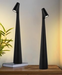 Juego de 2 lámparas de mesa inalámbricas recargables, negras