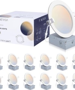 Paquete de 12 luces empotrables ultradelgadas, 5 tonos de luz