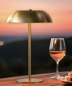 Lámpara de mesa inalámbrica táctil de latón pulido
