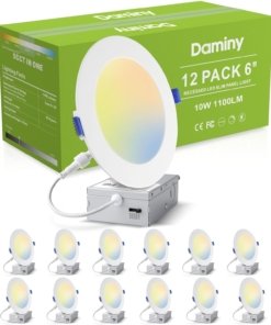Paquete de 12 luces LED empotrables de 15 cm, blancas