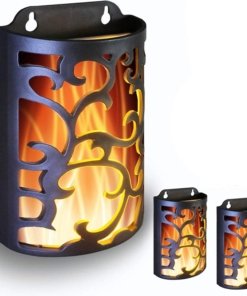 Faroles decorativos con velas LED y temporizador, negros