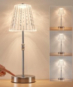 Lámpara de mesa inalámbrica portátil con batería, transparente