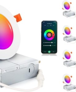 Paquete de 12 luces LED empotrables inteligentes RGB
