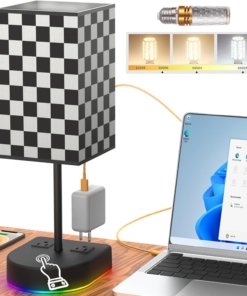 Lámpara de buró táctil con control remoto, negra