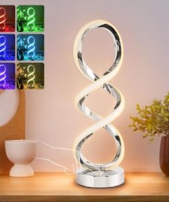 Lámpara de mesa RGB en espiral moderna, multicolor