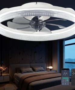 Ventilador de techo con luz tipo candil, blanco